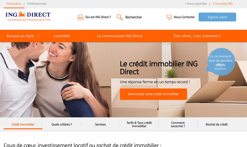 ING Direct offre un crédit immo préférentiel à ses clients